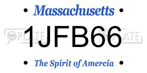 1JFB66 Massachusetts License Plate