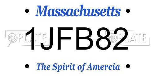 1JFB82 Massachusetts License Plate