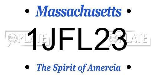 1JFL23 Massachusetts License Plate