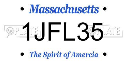 1JFL35 Massachusetts License Plate