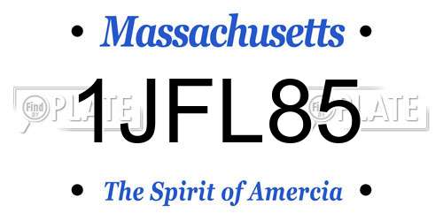 1JFL85 Massachusetts License Plate