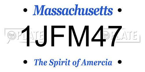 1JFM47 Massachusetts License Plate