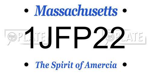 1JFP22 Massachusetts License Plate
