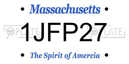 1JFP27 Massachusetts License Plate