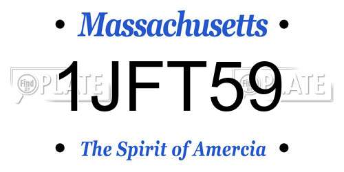 1JFT59 Massachusetts License Plate