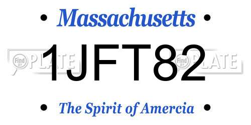 1JFT82 Massachusetts License Plate