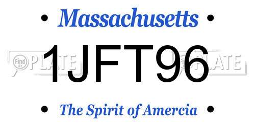 1JFT96 Massachusetts License Plate