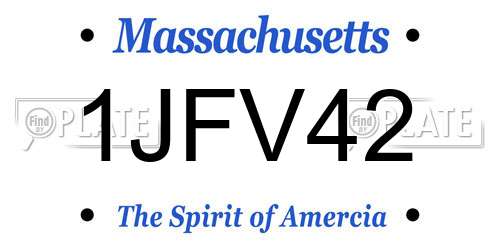 1JFV42 Massachusetts License Plate