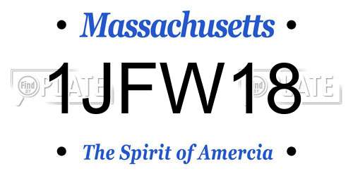 1JFW18 Massachusetts License Plate