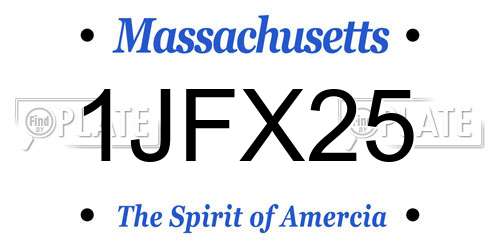 1JFX25 Massachusetts License Plate