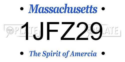 1JFZ29 Massachusetts License Plate