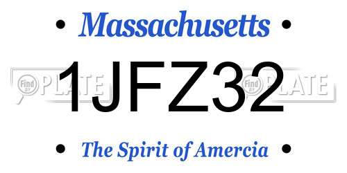 1JFZ32 Massachusetts License Plate