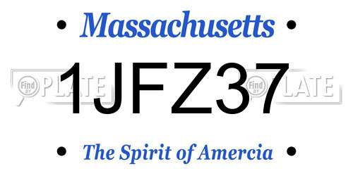 1JFZ37 Massachusetts License Plate