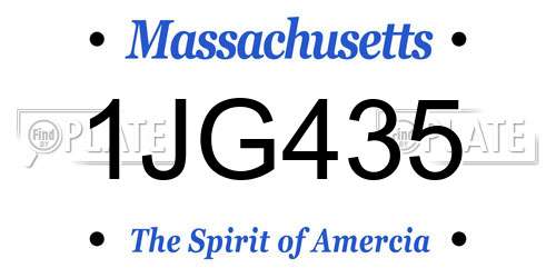 1JG435 Massachusetts License Plate