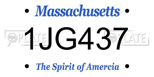 1JG437 Massachusetts License Plate