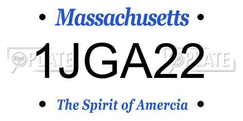 1JGA22 Massachusetts License Plate