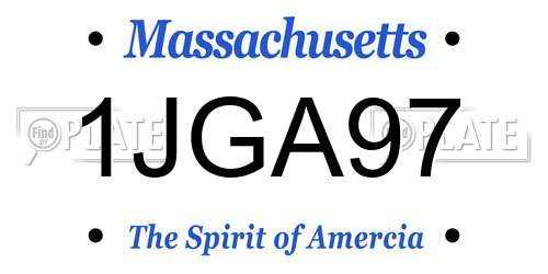 1JGA97 Massachusetts License Plate