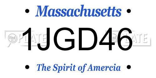1JGD46 Massachusetts License Plate
