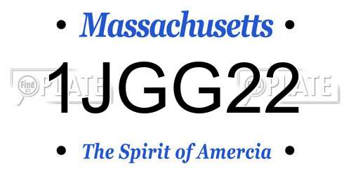 1JGG22 Massachusetts License Plate