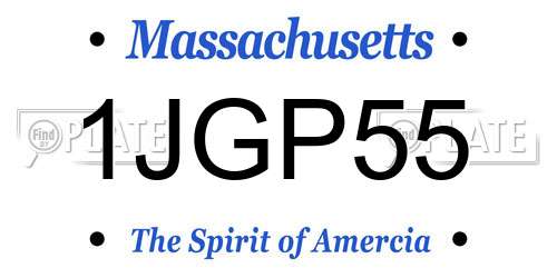 1JGP55 Massachusetts License Plate