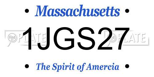1JGS27 Massachusetts License Plate