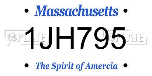 1JH795 Massachusetts License Plate