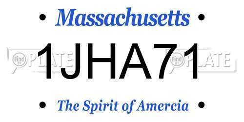 1JHA71 Massachusetts License Plate