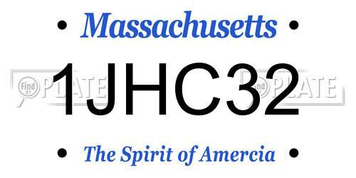 1JHC32 Massachusetts License Plate