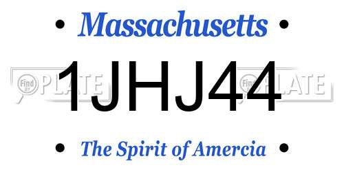 1JHJ44 Massachusetts License Plate