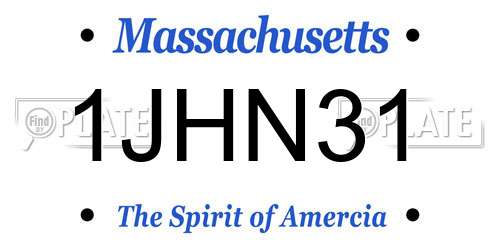1JHN31 Massachusetts License Plate