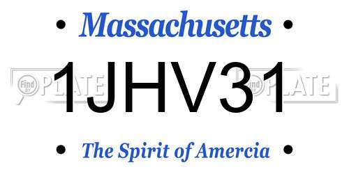 1JHV31 Massachusetts License Plate