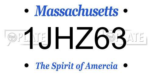 1JHZ63 Massachusetts License Plate