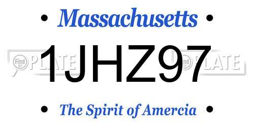 1JHZ97 Massachusetts License Plate