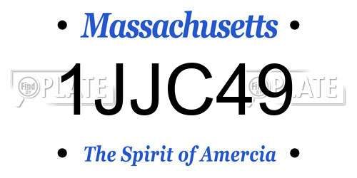 1JJC49 Massachusetts License Plate