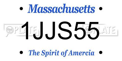 1JJS55 Massachusetts License Plate