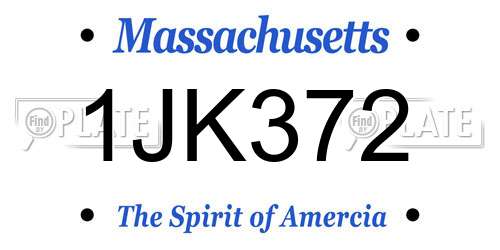 1JK372 Massachusetts License Plate