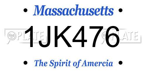 1JK476 Massachusetts License Plate