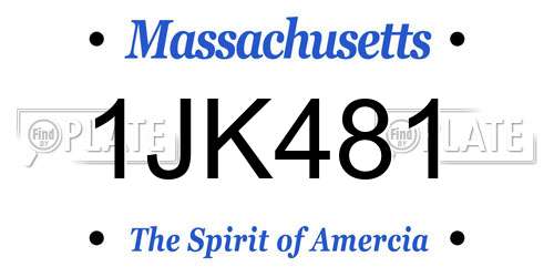 1JK481 Massachusetts License Plate