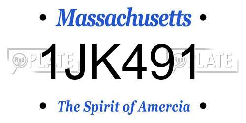 1JK491 Massachusetts License Plate