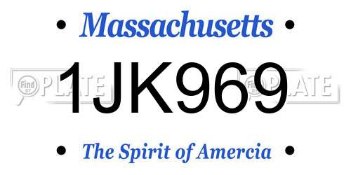 1JK969 Massachusetts License Plate