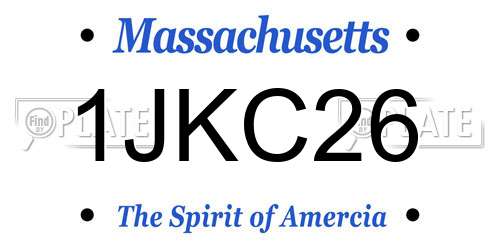 1JKC26 Massachusetts License Plate