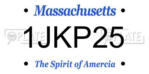 1JKP25 Massachusetts License Plate