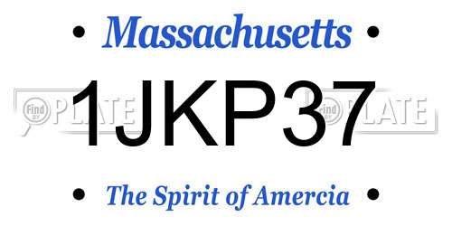 1JKP37 Massachusetts License Plate