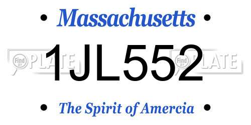 1JL552 Massachusetts License Plate