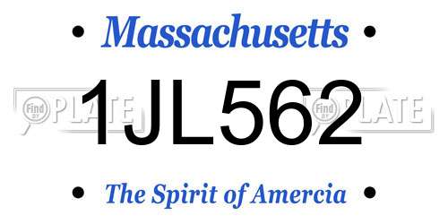 1JL562 Massachusetts License Plate