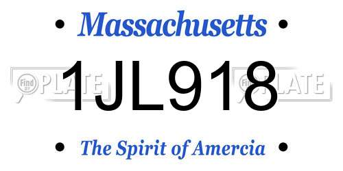 1JL918 Massachusetts License Plate