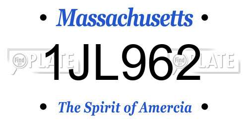 1JL962 Massachusetts License Plate