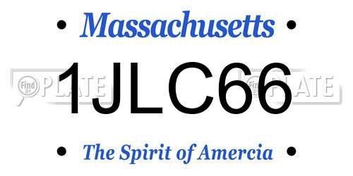 1JLC66 Massachusetts License Plate