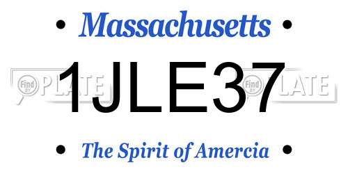 1JLE37 Massachusetts License Plate