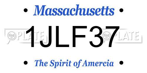 1JLF37 Massachusetts License Plate